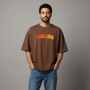 Camiseta de Hombre de Primera Calidad, Informal, para Verano, Personalizable, de Corte Holgado, Transpirable, 100% Algodón - Product Image 4