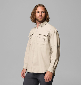 เสื้อพูลโอเวอร์แขนยาว PFG Bahama II สำหรับผู้ชาย ป้องกันรังสียูวี UPF 50 ระบายอากาศได้ดี ผลิตจากโพลีเอสเตอร์ 100% ลายเรียบ น้ำหนักผ้า 140 กรัม - Product Image 1