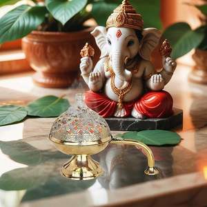 Brûleur d'encens en métal artisanal pour accessoires décoratifs religieux, encens indien naturel écologique M/S SHAAD HANDICRAFTS - Product Image 3