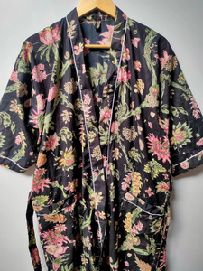 ชุดกิโมโนพิมพ์ลายการ์ตูน Naaz Textile สำหรับผู้หญิง ผ้าฝ้าย 100% ชุดนอนฤดูร้อน ทำมือ ODM คอวี เอวยางยืด ความยาวระดับเข่า - Product Image 4