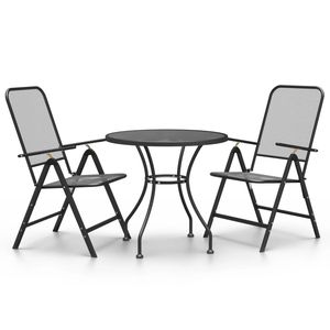 Ensemble de salle à manger de jardin pliable anthracite de taille moyenne en treillis métallique pour repas en extérieur - Product Image 2