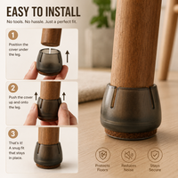 Embouts de pieds de meubles en PVC de 30 mm, noirs, ronds, protège-pieds de chaise pour sols en bois dur