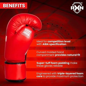 Premium Quality RXN Non-Stop Competition <b>Top</b> Grain Leather Boxing Gloves - (BG-11) Available for Bulk Quantity - Product Image 6
