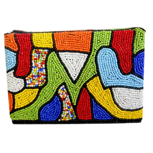 Bolso de Mano de Lujo Hecho a Mano con Cuentas, Estilo Casual para Dama, Duradero, con Cierre de Cremallera, Diseño Geométrico de Conchas, Diamantes y Perlas Metálicas - Product Image 5