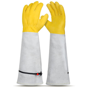 Nouveaux gants de jardinage longs jaune-gris style minimaliste avec poignet réglable pour l'entretien du jardin - Product Image 1