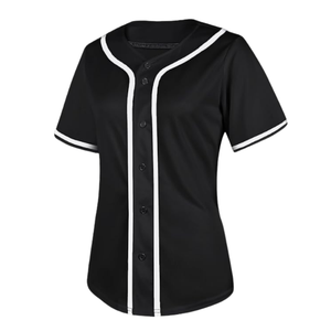 Women's Black <b>Baseball</b> Jersey Shirt Button Down Blank Softball Jersey's Short Sleeve Hip Hop Active Sportswear Women Shirts Tops - Product Image 3