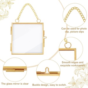 Cadre photo géométrique en métal doré pour fleurs pressées, cadre décoratif moderne pour la maison et les tables de mariage, vente en gros - Product Image 1