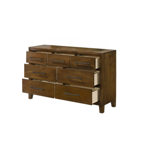 Commode Nathalie en bois de mahogany massif de haute qualité avec finition noyer pour chambre à coucher. - Product Image 3