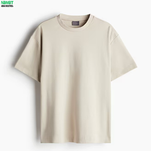 Camiseta de Hombre, Corte Holgado, Tela Gruesa, Detalle de Costura en Contraste, Estilo Urbano, Minimalista, Casual, Lisa, para Verano - Product Image 1