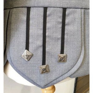 Traditional Scottish Grey Doublet Style Jacket Piper Drummer Jacket and Vest Wholesale 2026 - Product Image 5