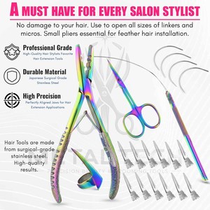 Portable Hair Extension Expert Kit With Zipper Storage Case For Salon Training Wholesale Rate New Arrival Hair Extension <b>Tool</b> - Product Image 6