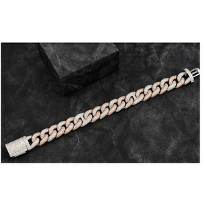 Bracelet gourmette cubaine de luxe en argent sterling 925, bijou unisexe tendance au brillant éclatant et au style moderne - Product Image 2