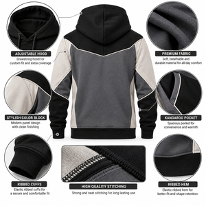 Heavy Boxy Fit <b>Men</b> Cotton <b>Thick</b> Heavy Weight French Terry Pullover <b>Hoodie</b> Custom Drop Shoulder Fleece Oversized <b>Hoodie</b> - Product Image 5