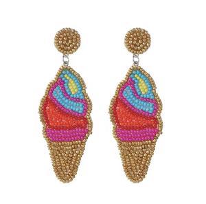 Sombrero de Moda Multicolor con Diseño de Helado, Novedad, Rosa, Unisex, Hecho a Mano, con Cuentas de Vidrio y Letras, Clásico para Maestros - Product Image 1