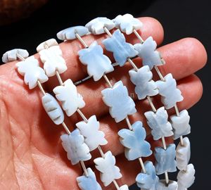Cuentas de Ópalo Azul Natural Talladas en Forma de Flor de 11-12mm, Cuentas de Ópalo Talladas a Mano, Cuentas de Cristal de Ópalo, Venta al por Mayor, Hilo de 8 Pulgadas - Product Image 1