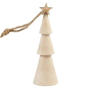 Décoration de Noël en bois moderne, écologique et faite à la main, taille personnalisable, cadeau de déménagement pour la décoration des fêtes - Product Image 4