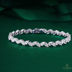 Pear Cut Moissanite Tennis <b>Bracelet</b> 9K 10K 14K 18K Gold IGI Certified Luxury Fine Jewelry for Women - Product Image 1