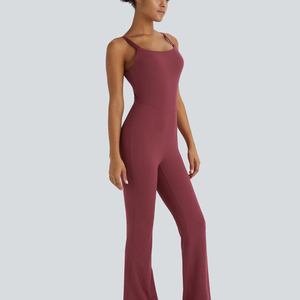 Conjunto de yoga de una pieza para mujer, ligero, con logo personalizado, recién llegado, con aberturas, ajustado, para deporte, gimnasio y fitness - Product Image 6