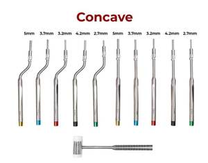 Ensemble d'osteotomes dentaires AHI, 11 pièces, acier inoxydable, classe II, concaves, manuels, certifiés CE - Product Image 2