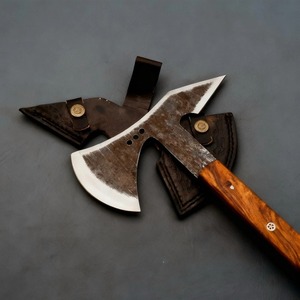 Hache à tête de piolet en acier forgé à la main avec manche en bois, hache tactique pour l'abattage des arbres - Product Image 4