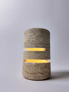 Lámpara de Noche Cilíndrica de Travertino, Lámpara de Noche LED de Piedra Natural, Decoración Moderna para el Hogar, Iluminación Ambiental Cálida - Product Image 5