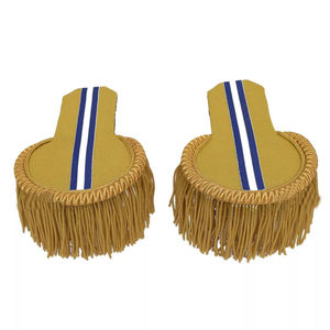 Épaulettes à franges avec broderie en fil métallique, décoratives, pour uniformes de fanfare, cérémonies et défilés - Product Image 2