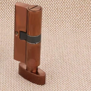 มือจับประตูทรงกระบอกทองเหลืองแท้ขนาด 80 มม. แบบมืออาชีพ พร้อมกุญแจ 1 ด้าน และลูกบิด 1 ด้าน มี 3 หรือ 5 ปุ่ม สำหรับโครงการบ้านพักตากอากาศหรูหราและโรงพยาบาล - Product Image 6