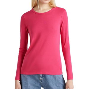 Hot Selling Trendy Crew Neck Long Sleeve Casual Women's <b>T</b>-<b>shirts</b> 100% Cotton Eco-Friendly Plain Dyed Knitted Solid <b>Batwing</b> - Product Image 1
