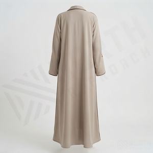 ชุดกิโมโนแบบ OEM ปี 2025 เสื้อคลุมอาบายะ ผ้าโพลีเอสเตอร์เนื้อนุ่ม ยืดหยุ่นสูง หนาขึ้น สำหรับผู้หญิงมุสลิม คอวี แขนยาว เหมาะสำหรับงานปาร์ตี้ รอมฎอน งานแต่งงาน - Product Image 2