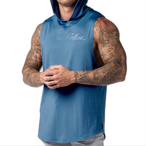 เสื้อกล้ามมีฮู้ดสำหรับออกกำลังกายผู้ชาย เสื้อกีฬาเพาะกาย เสื้อยืดแขนกุดโชว์กล้ามเนื้อ เสื้อฮู้ดออกกำลังกายผู้ชาย - Product Image 1