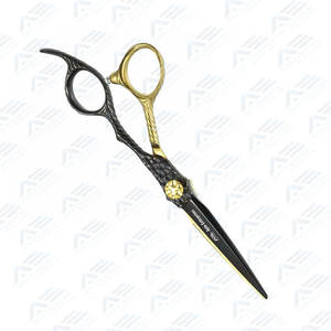 Ciseaux de coiffeur dorés et noirs à lame tranchante en acier inoxydable allemand de qualité supérieure pour salon de coiffure - Product Image 2