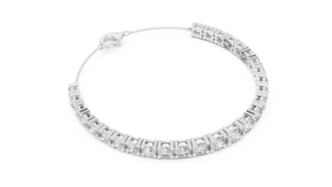 Bracelet hybride chaîne et jonc plaqué or 24 carats avec diamants taille radiant – Bijou tendance pour soirée - Product Image 4