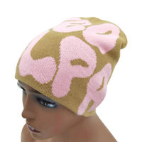 Bonnet Jacquard Mea Culpa Unisexe Adulte Style Urbain Hiver Réglable Motif Lettres Acrylique Tricoté Décontracté Logo Personnalisable