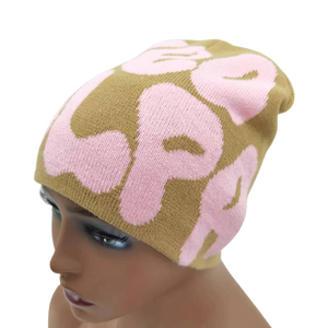 Gorro de Punto Jacquard Mea Culpa Unisex para Adultos, Estilo Urbano, Invierno, 56-58CM, Patrón de Letras, Acrílico, Casual, con Logotipo Personalizable - Product Image 3