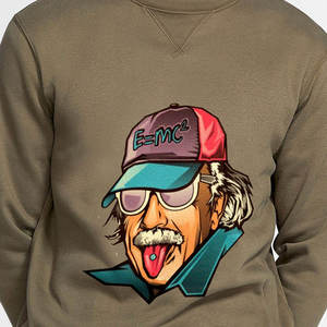 Sweat-shirt à col rond pour homme, imprimé dessin animé Einstein, coupe régulière, pull décontracté, vêtements d'automne - Product Image 6
