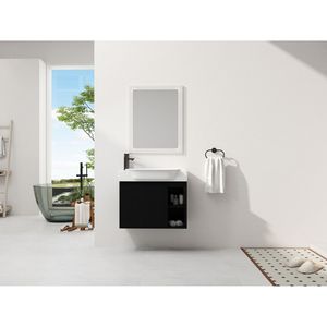 28\" Wall Mounted <b>Bathroom</b> <b>Vanity</b> with White Ceramic Sink & Soft-Close Door KD Packing - Product Image 2