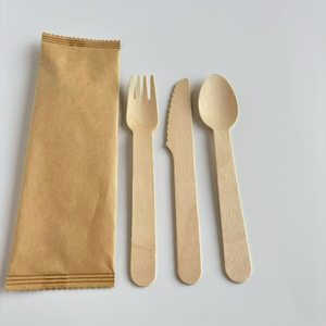 Ensemble de couverts jetables écologiques en bois (cuillère/fourchette/couteau) – Sûrs pour les aliments, parfaits pour les fêtes, petites cuillères à café et à glace - Product Image 3