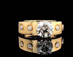 Anillo de Diamante Cultivado en Laboratorio de 2.00 CT para Hombre, Corte Redondo, Certificado IGI, Opciones de Oro Sólido de 14K, 18K y 10K - Product Image 2