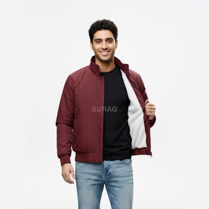 Chaqueta Bomber Varsity Formal de Invierno para Hombre, 100% Lana, Transpirable, Ecológica, Corte Ajustado, Logotipo Frontal - Product Image 1