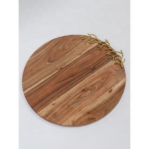 Nouveauté : Planches à découper rondes en bois d'acacia écologiques, épaisseur 1,5 cm, lavables au lave-vaisselle, directement de l'usine indienne, prix bas - Product Image 5