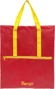 Bolsa de Compras Reutilizable de Algodón Amarillo, Resistente, Ligera, Grande (>50cm), con Cierre y Asa para el Hombro, Personalizada con Impresión, para Supermercado - Product Image 2