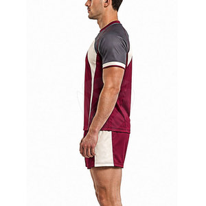 Ensemble maillot et short de rugby pour homme, manches courtes, tissu léger, coutures durables et style vêtements d'équipe sportive - Product Image 6