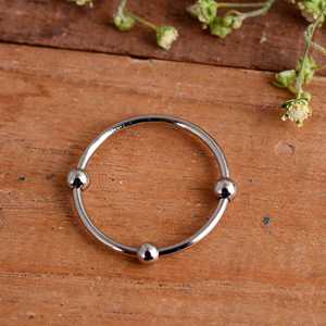 SHYAM JEWELRS Adjustable 925 Sterling Silver Luxury Anxiety <b>Ring</b> 3 Rotating Beads Handmade Fidget <b>Spinner</b> <b>Ring</b> Stress Relief - Product Image 2