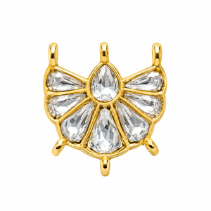 Pendentif Breloque Papillon Floral en Laiton avec Placage Émail Doré et Pierre Blanche pour la Fabrication de Bijoux DIY pour Femmes : Colliers, Bracelets, Ras-de-cou - Product Image 1