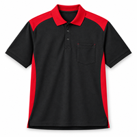 Polo de travail pour homme en charbon et orange, manches courtes, empiècements contrastants, poche poitrine, uniforme de personnel, vêtements d'équipe, tenue de travail