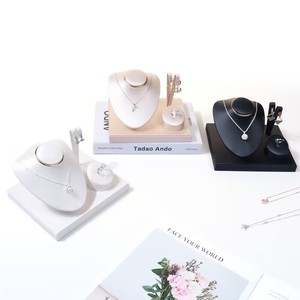 PU <b>Leather</b> Jewelry Display showcase Jewelry Display Jewelry Display Set Ring <b>Bracelet</b> Earring Necklace - Product Image 5