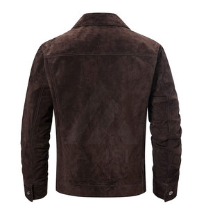 Mens <b>Suede</b> <b>Leather</b> <b>Jacket</b> Smart Casual Outerwear Fine Texture Modern Fit OEM Wholesale Factory Sample Service Available New - Product Image 6