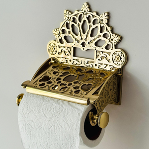 Victorian Polished <b>Brass</b> <b>Toilet</b> Paper <b>Holder</b> Vintage Bath Hardware Wall Mounted <b>Brass</b> <b>Toilet</b> <b>Roll</b> <b>Holder</b> Classic Bathroom - Product Image 2