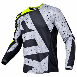 Conjunto de Jersey y Pantalones de Motocross Unisex de Talla Grande, Manga Larga, Negro, Blanco, Amarillo Neón, Impresión por Transferencia de Calor, Secado Rápido - Product Image 3