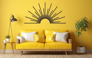 Panel Decorativo de Pared de Metal con Diseño de Rayos de Sol, Estilo Rústico, Geométrico y Moderno para Decoración de Sala de Estar, Dormitorio u Oficina - Product Image 3